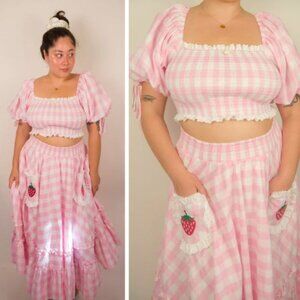 Miss Candyholic Strawberry Blossom Maxi Skirt Size Large 23792